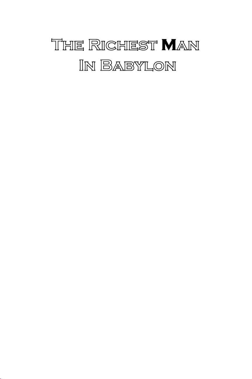 The Richest Man In Babylon