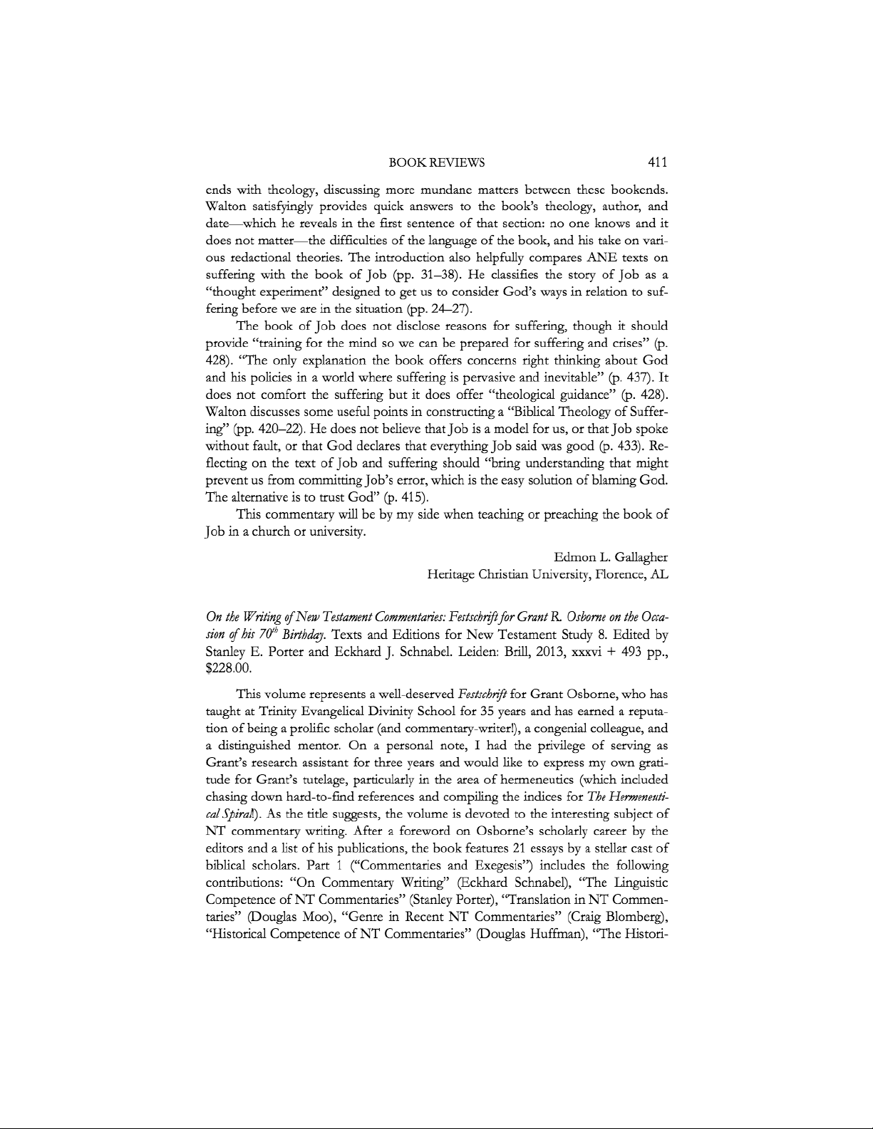On the Writing of New Testament Commentaries: Festschrift for Grant R. Osborne on the Occasion of his 70th Birthday