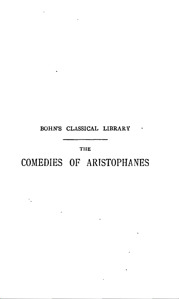 THE COMEDIES OF ARISTOPHANES