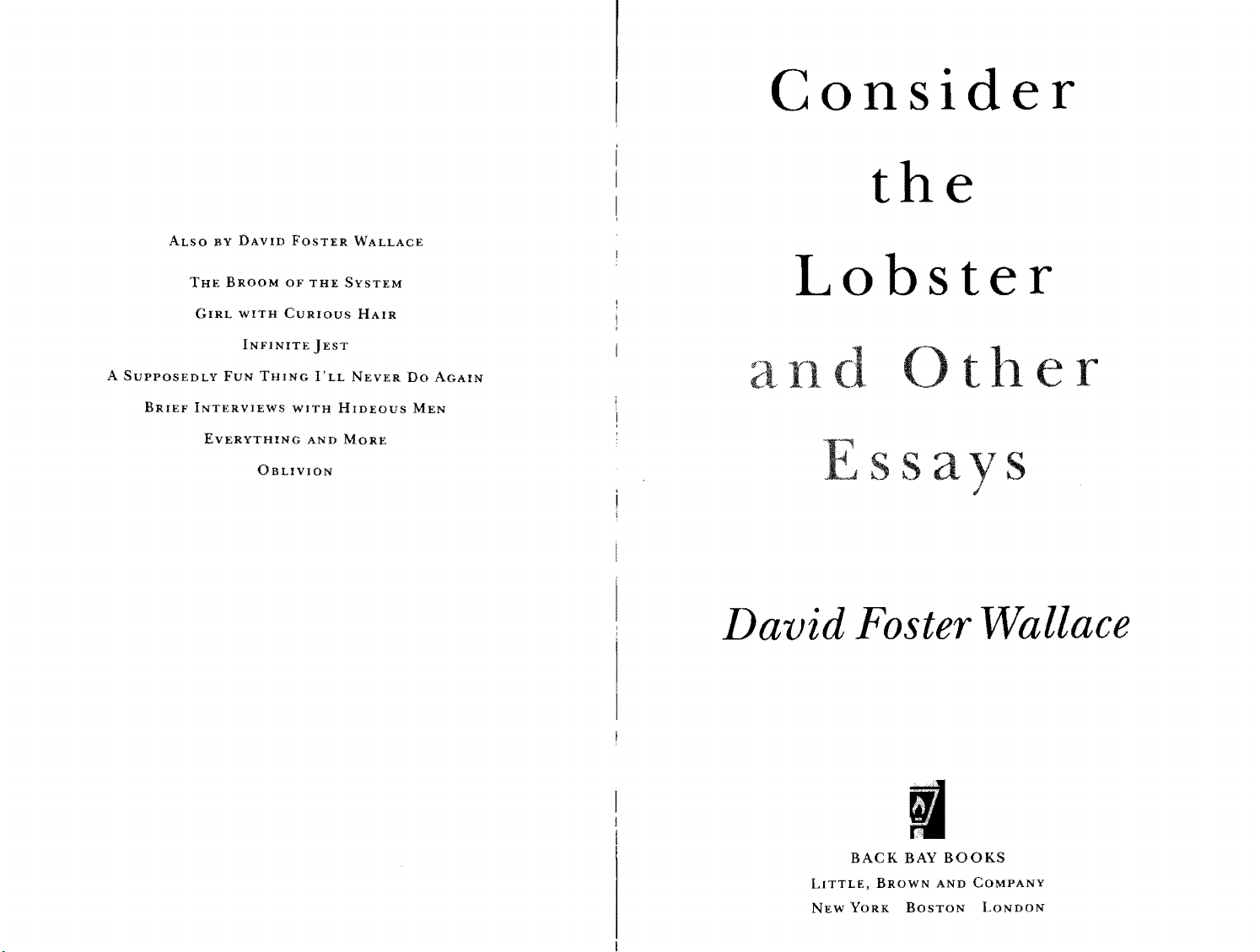 Consider the Lobster and Other Essays