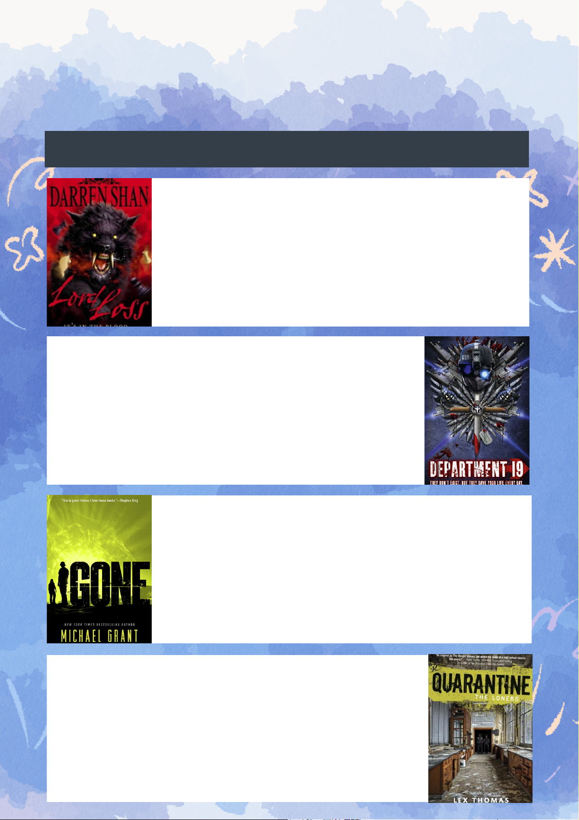 RECOMMENDED READING LIST