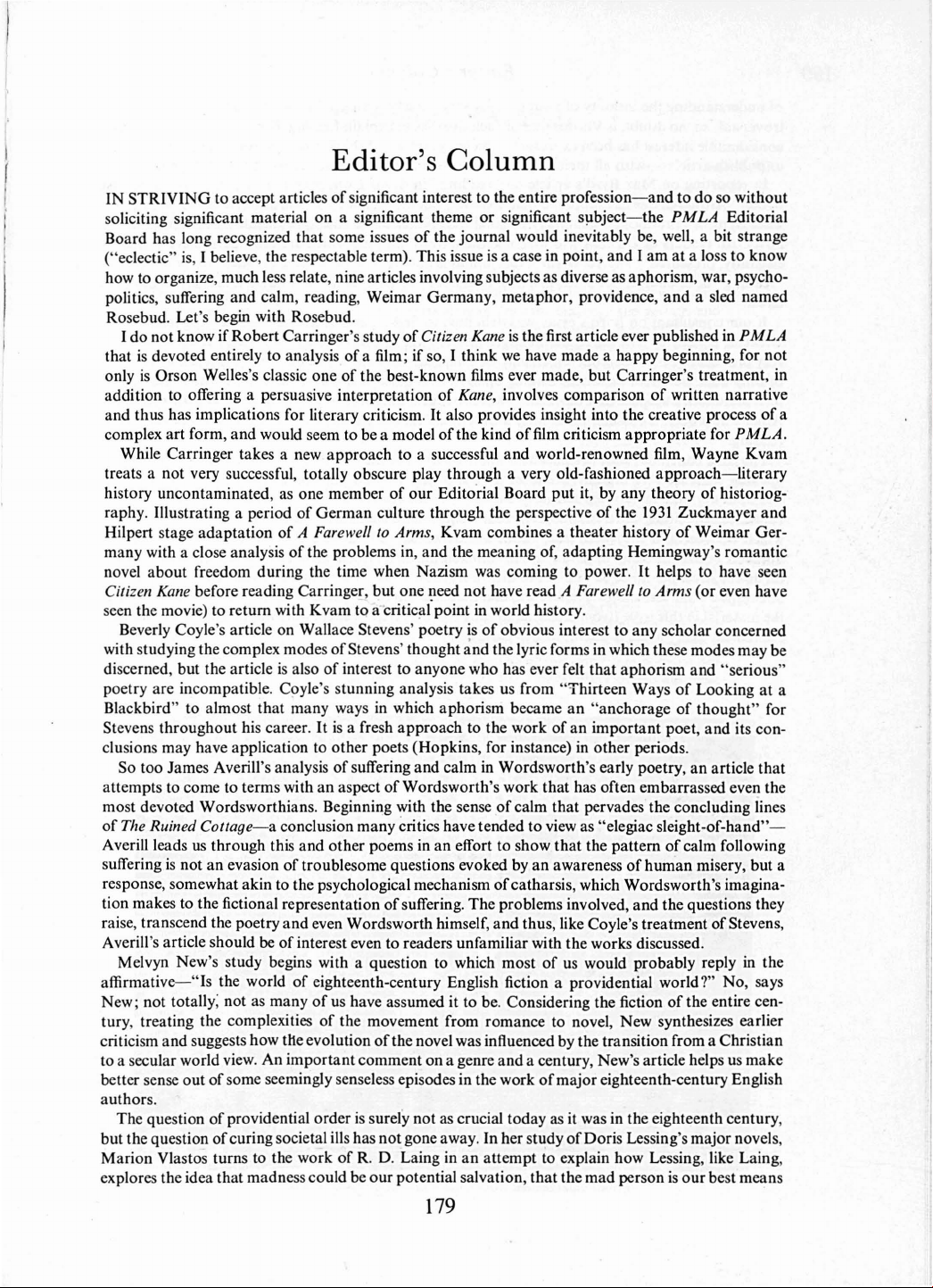 Editor's Column