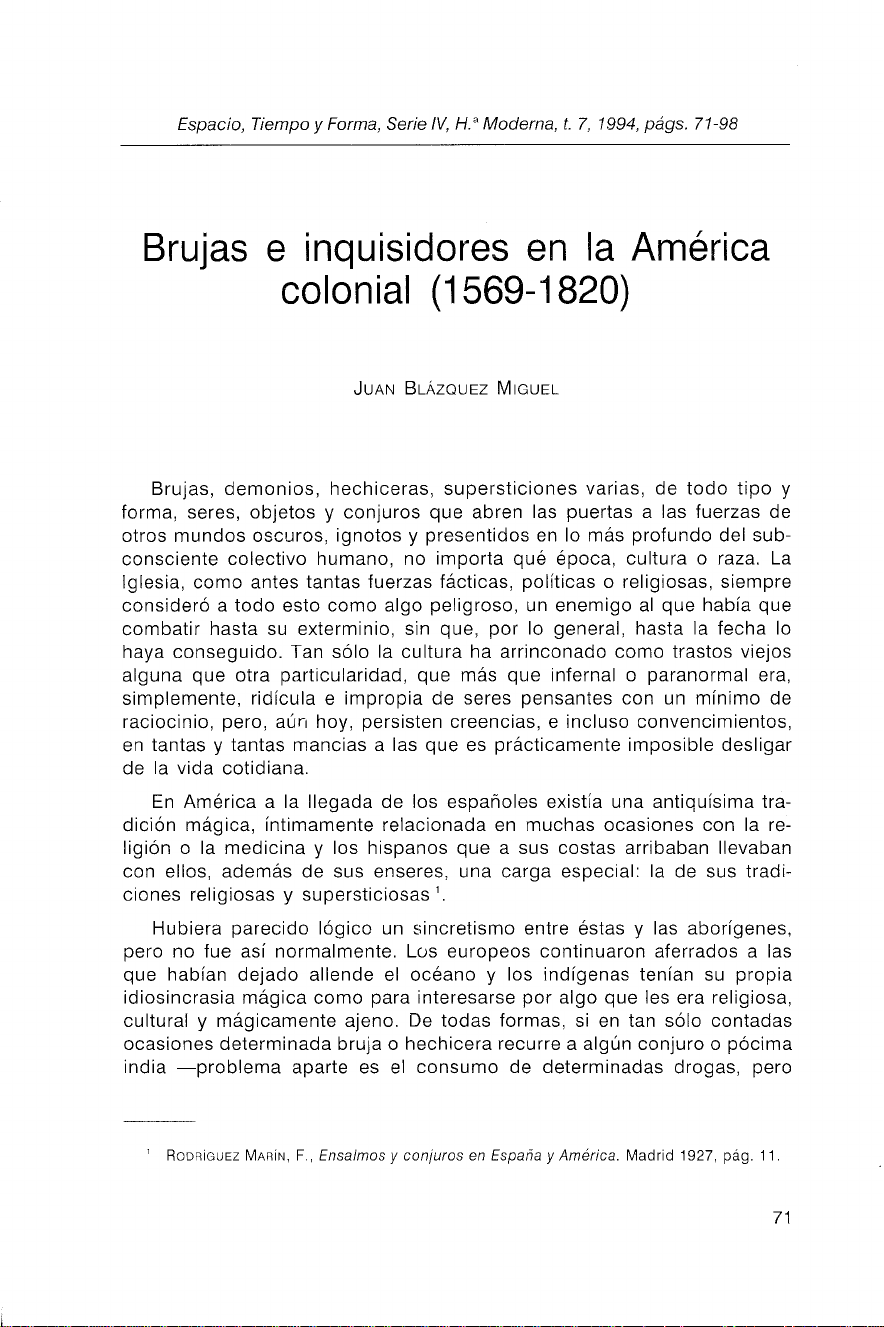 Brujas e inquisidores en la América colonial (1569-1820)