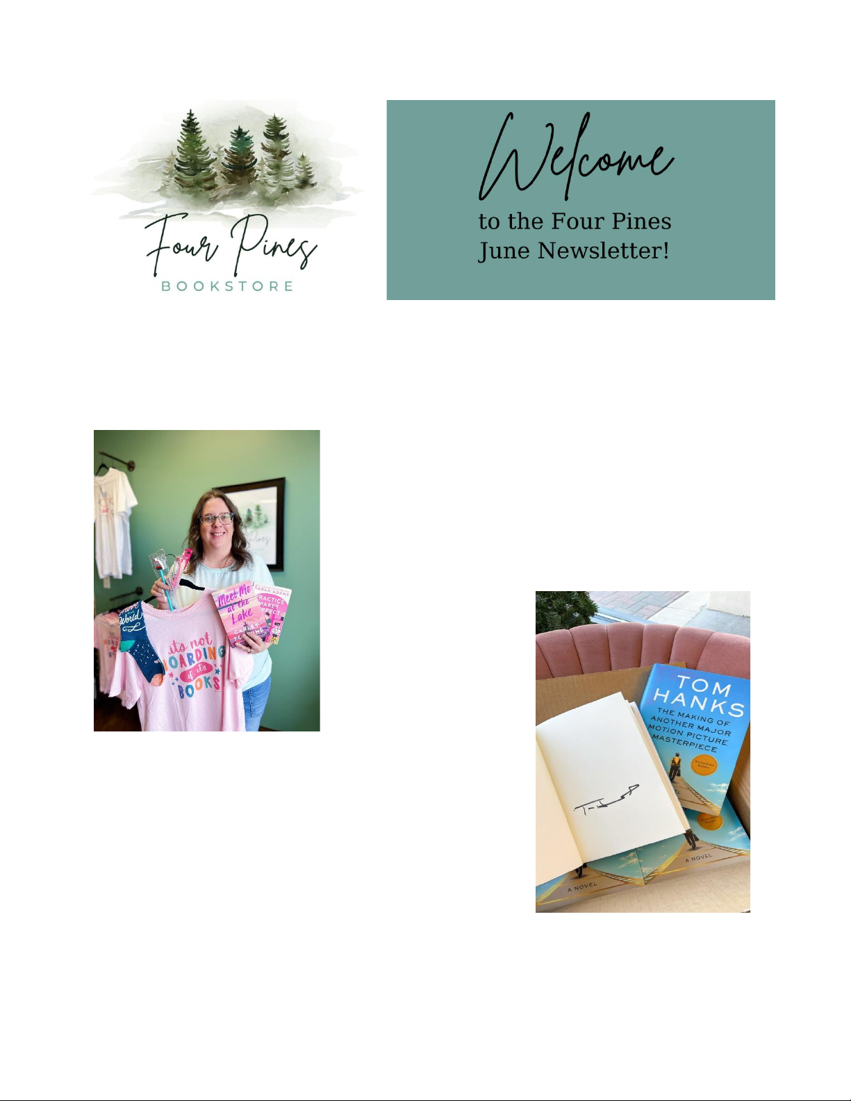 Four Pines Bookstore June Newsletter
