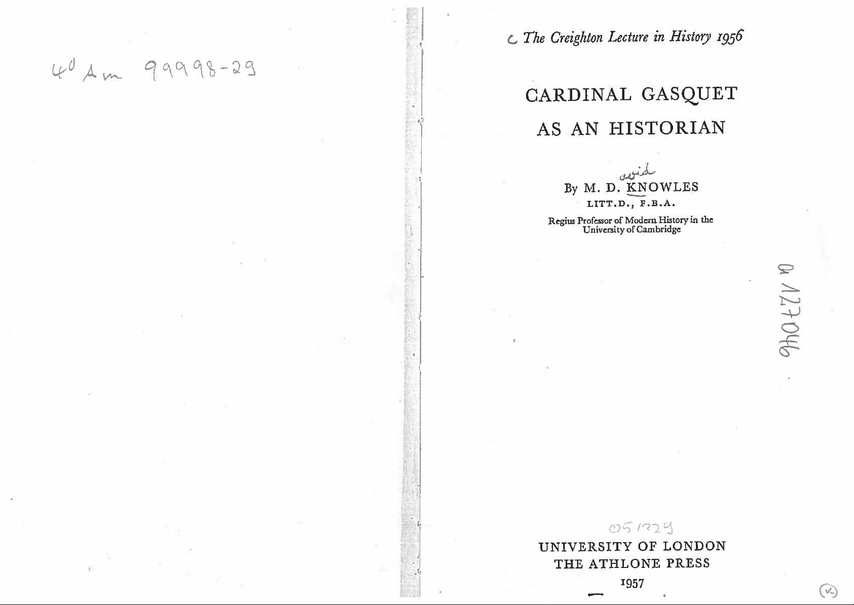 CARDINAL GASQUET AS AN HISTORIAN