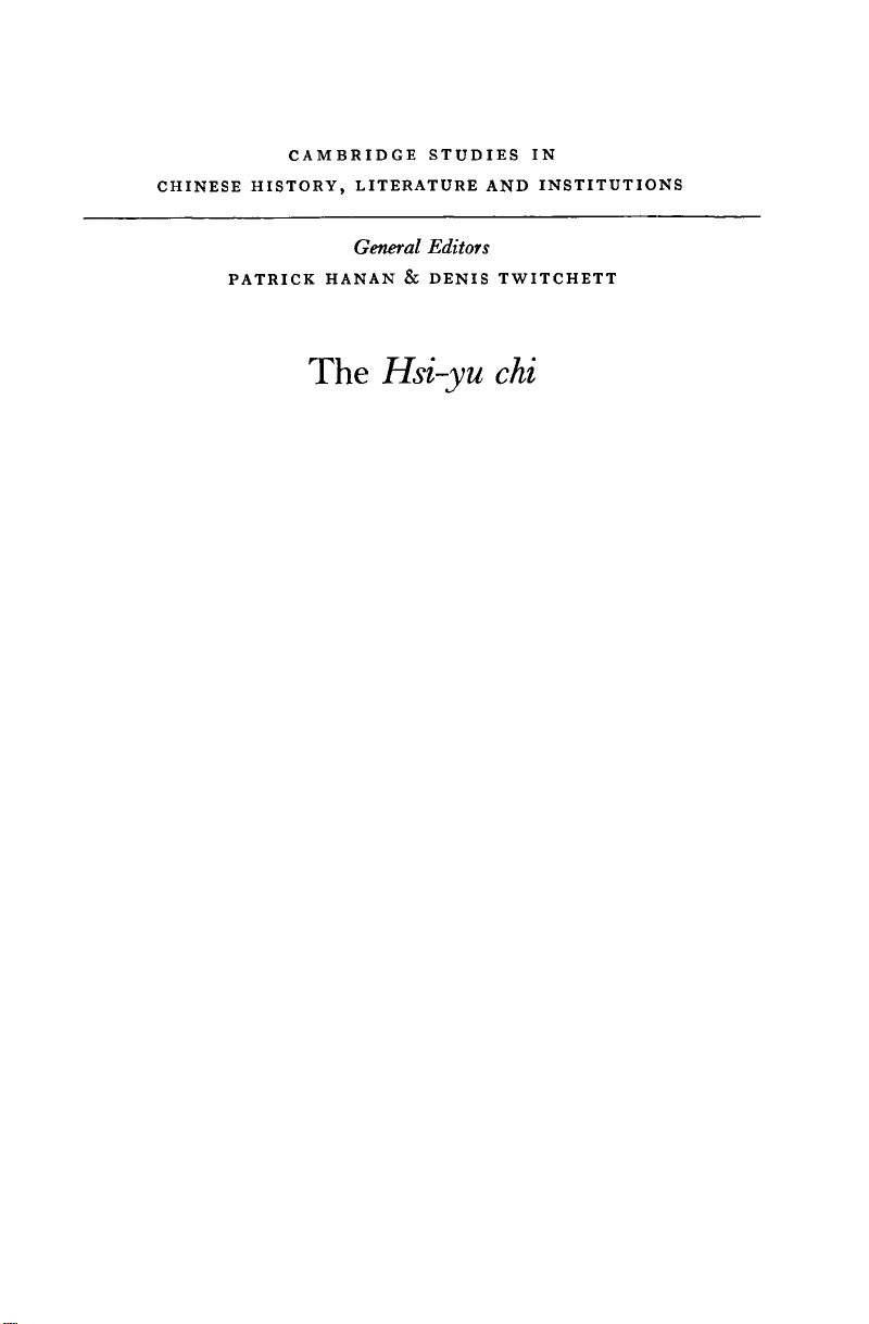The Hsi-yu chi