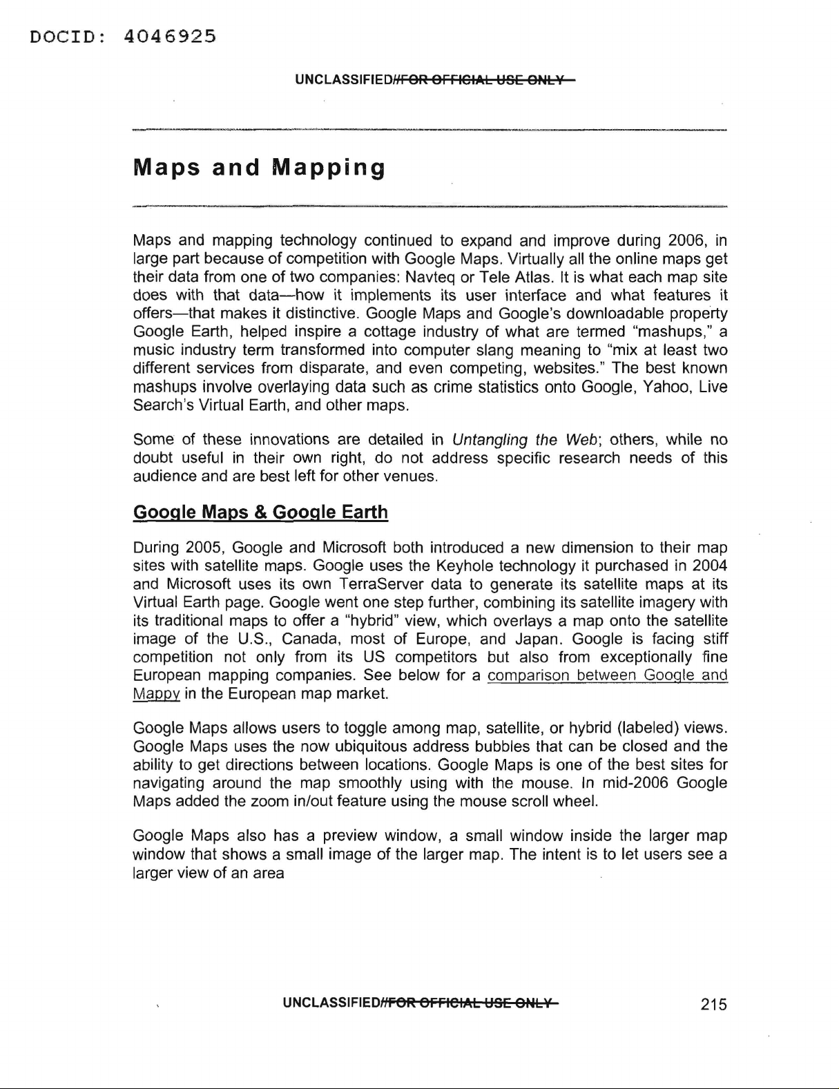 Maps and Mapping