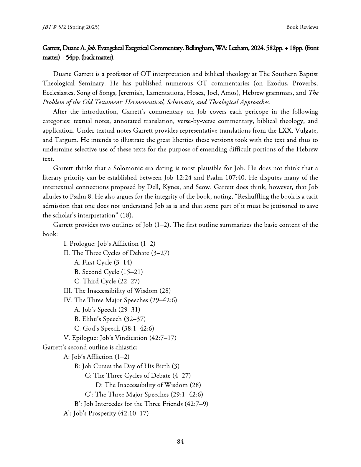 Job. Evangelical Exegetical Commentary
