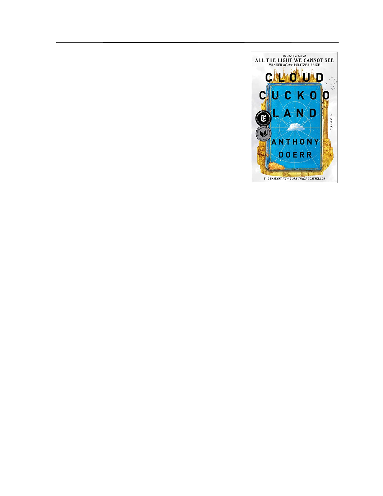 Cloud Cuckoo Land by Anthony Doerr Discussion Questions