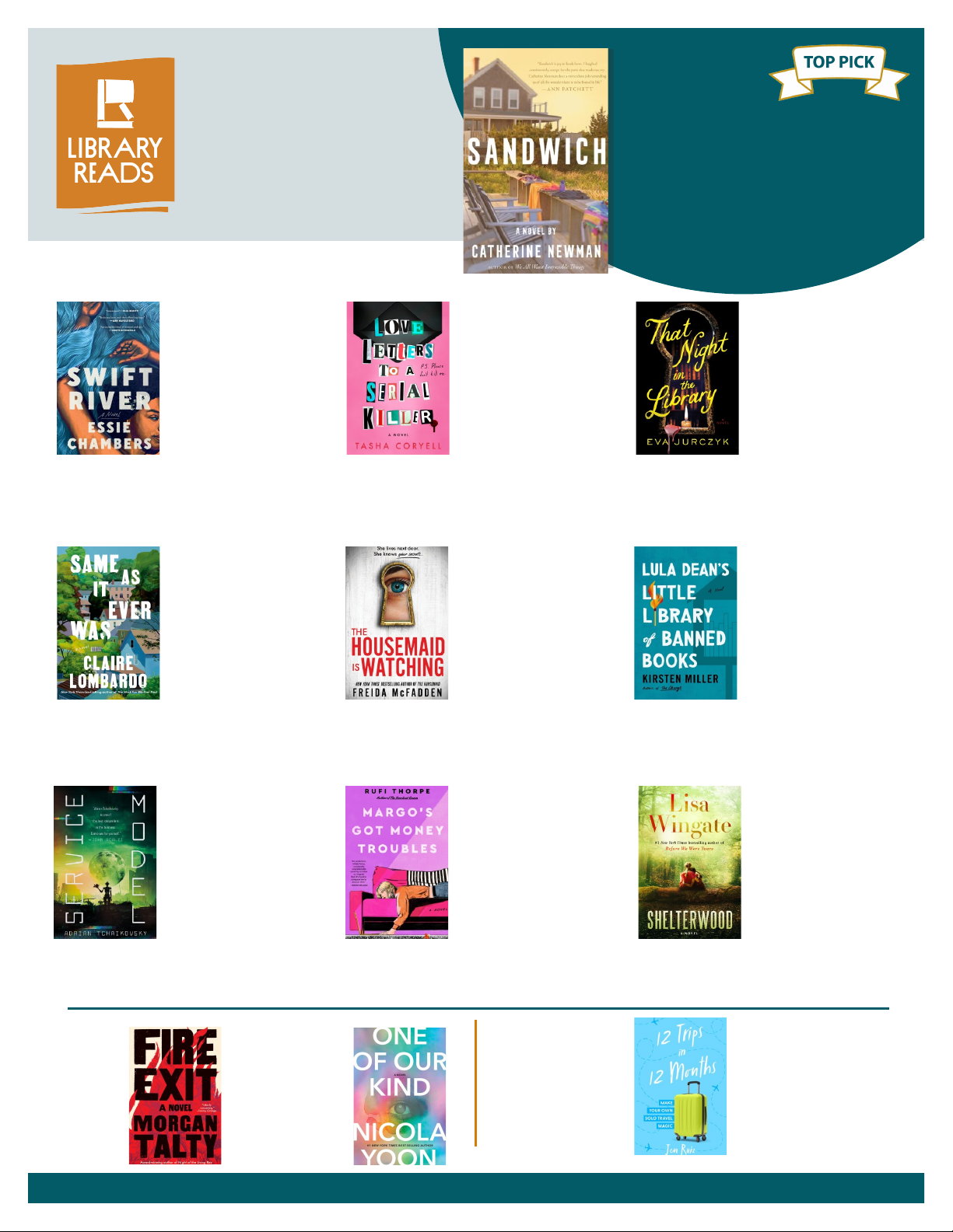 June 2024 The Top Ten Adult Fiction and Nonfiction Chosen Monthly by America's Library Staff