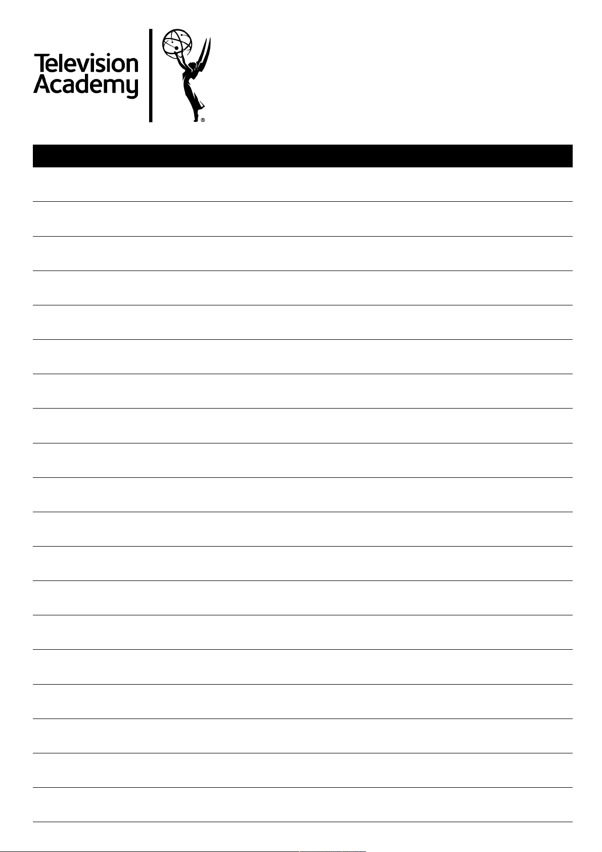 2019 Primetime Emmy Awards Ballot