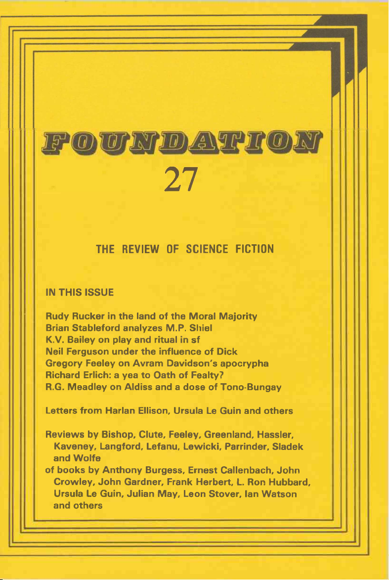 Foundation 27 THE REVIEW OF SCIENCE FICTION