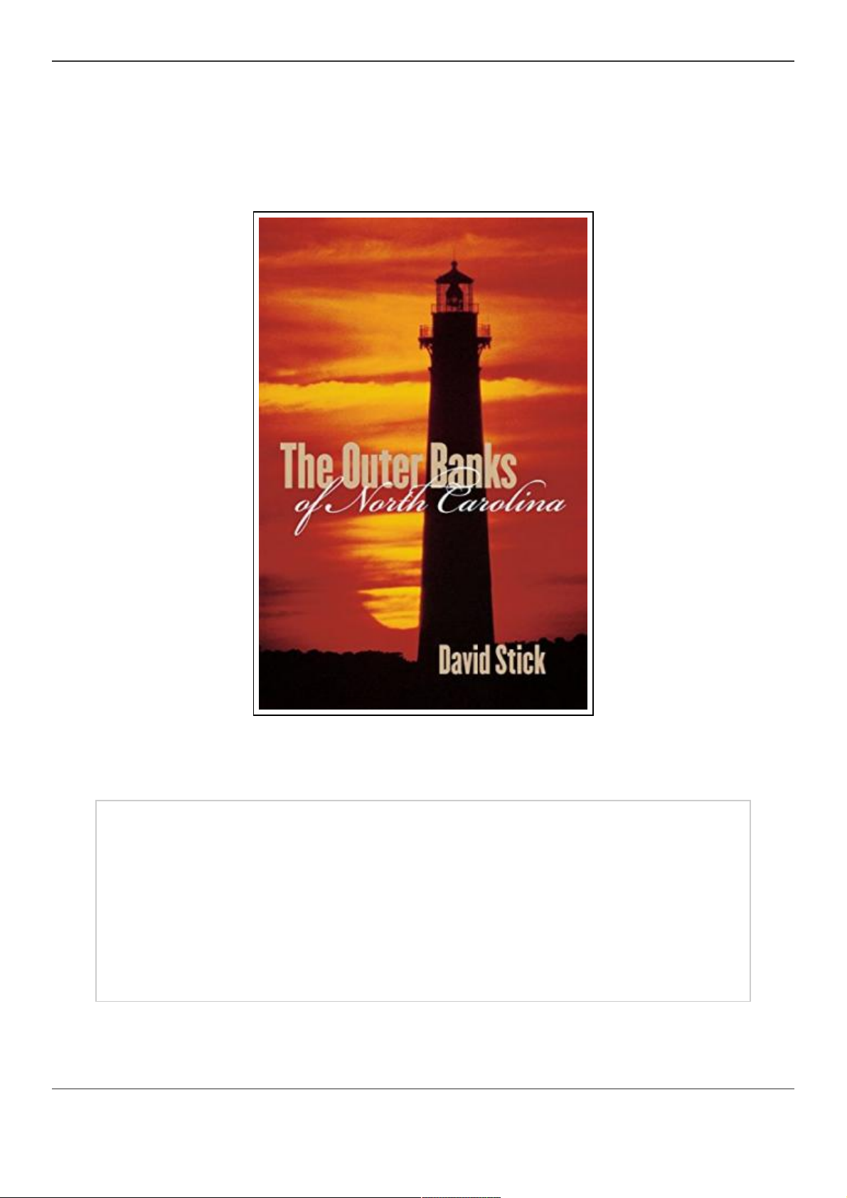 The Outer Banks of North Carolina, 1584-1958