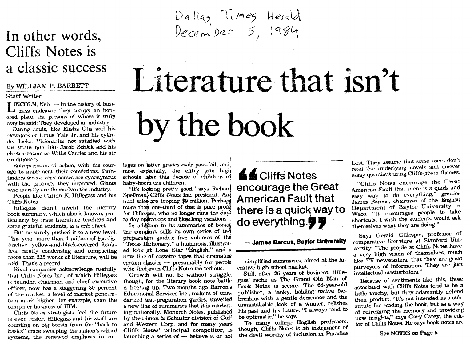 Literature that isn't by the book