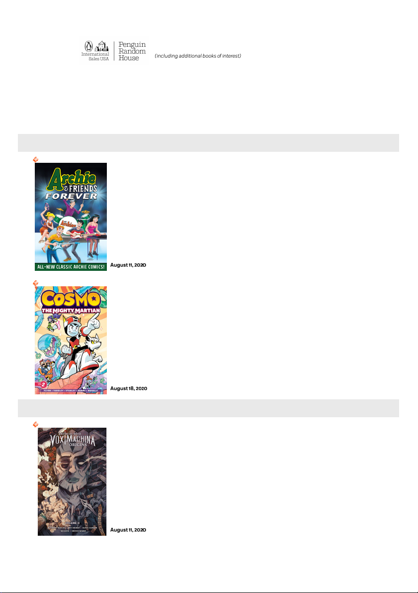 Graphic Novels, Manga, and Gaming (including additional books of interest) For August 2020