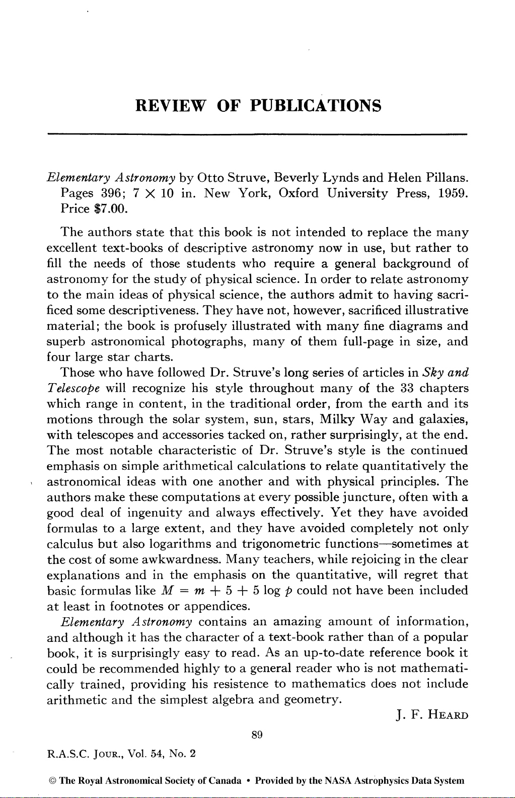 Review of Publications