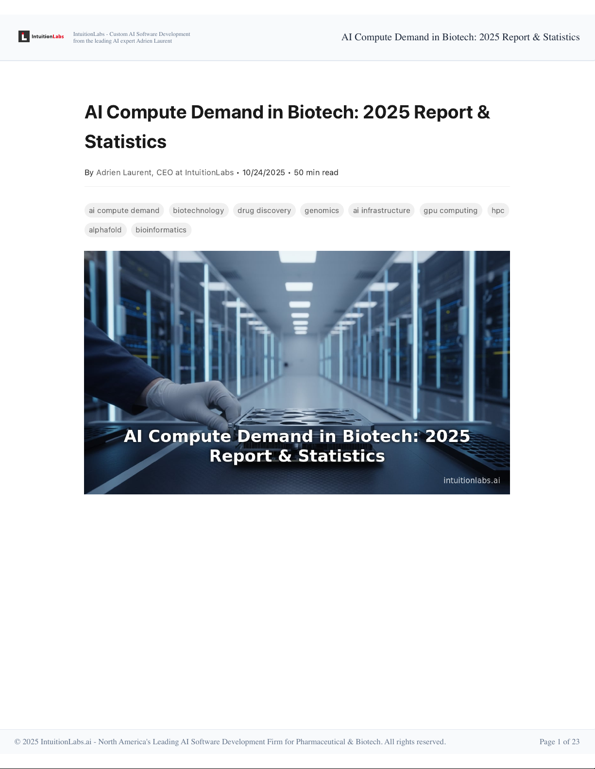 AI Compute Demand in Biotech: 2025 Report & Statistics