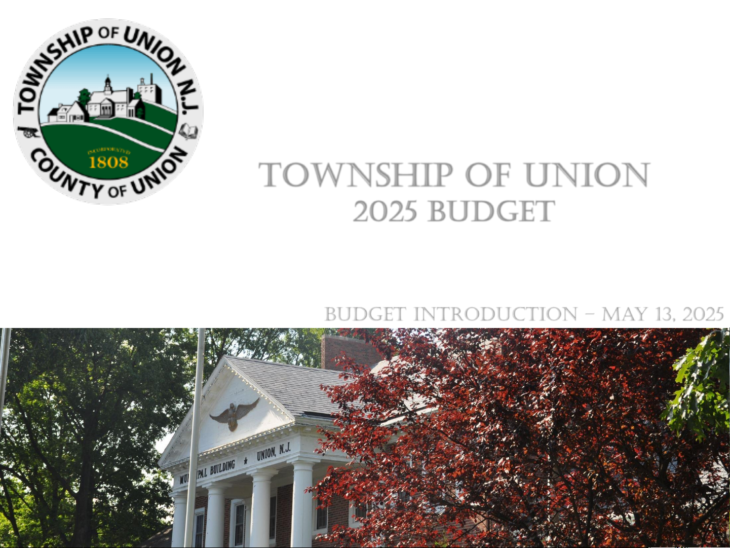 TOWNSHIP OF UNION 2025 BUDGET