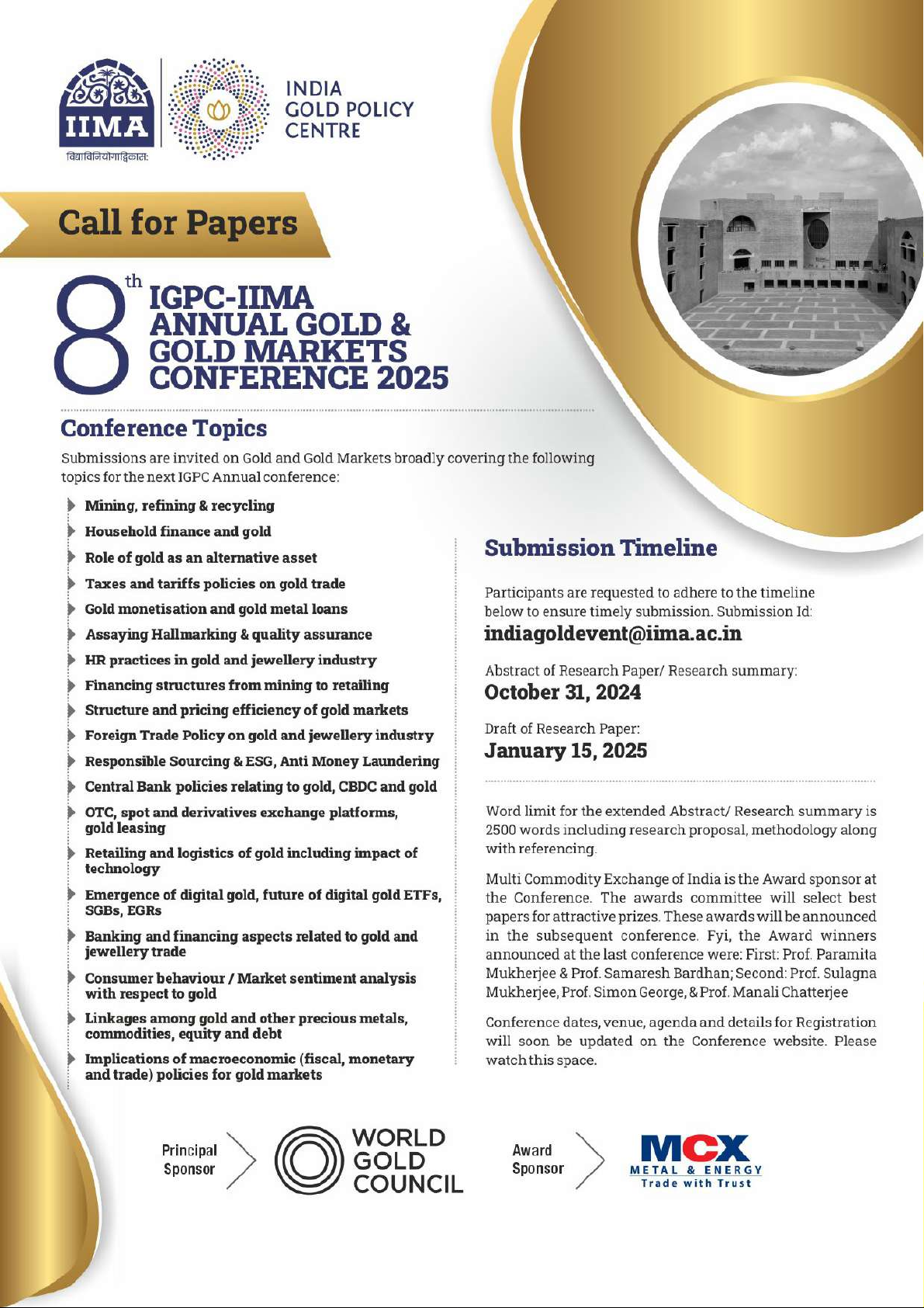8th IGPC-IIMA Annual Gold & Gold Markets Conference 2025