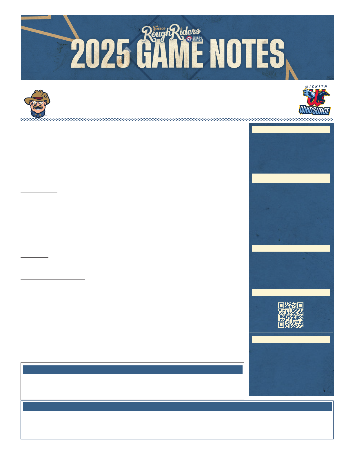 2025 GAME NOTES