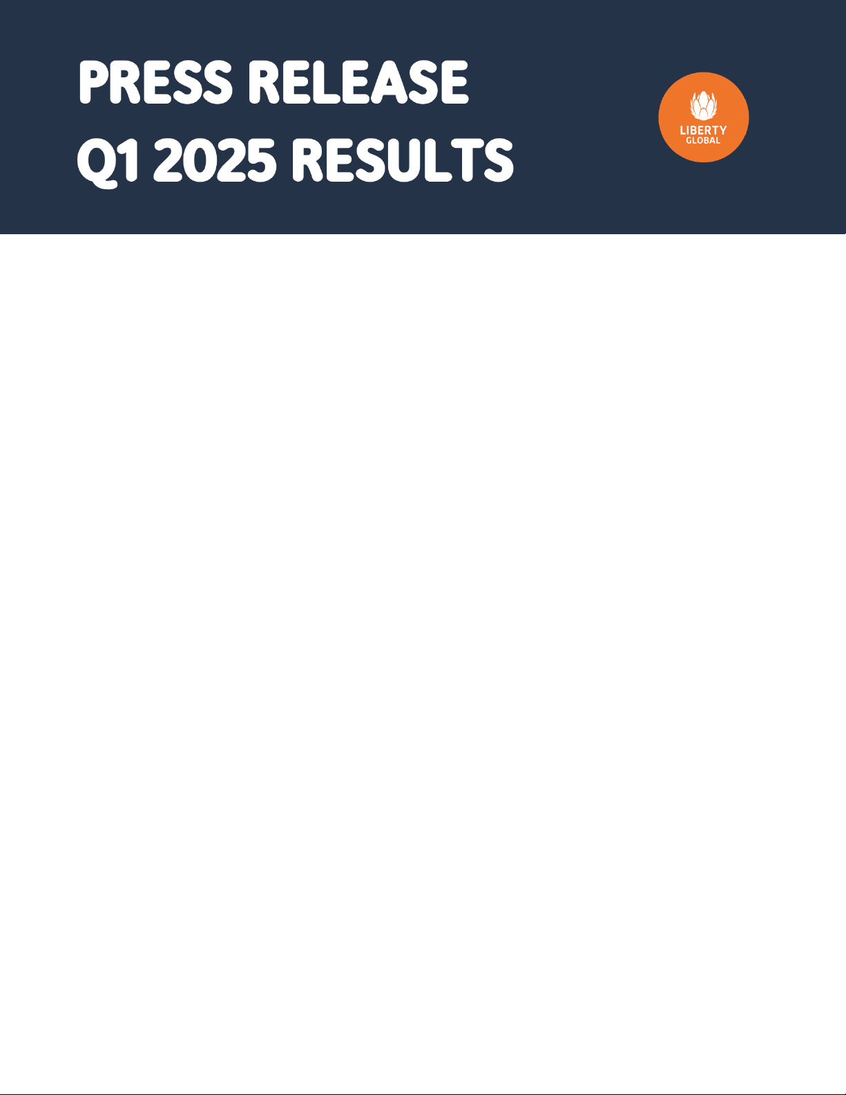 PRESS RELEASE Q1 2025 RESULTS