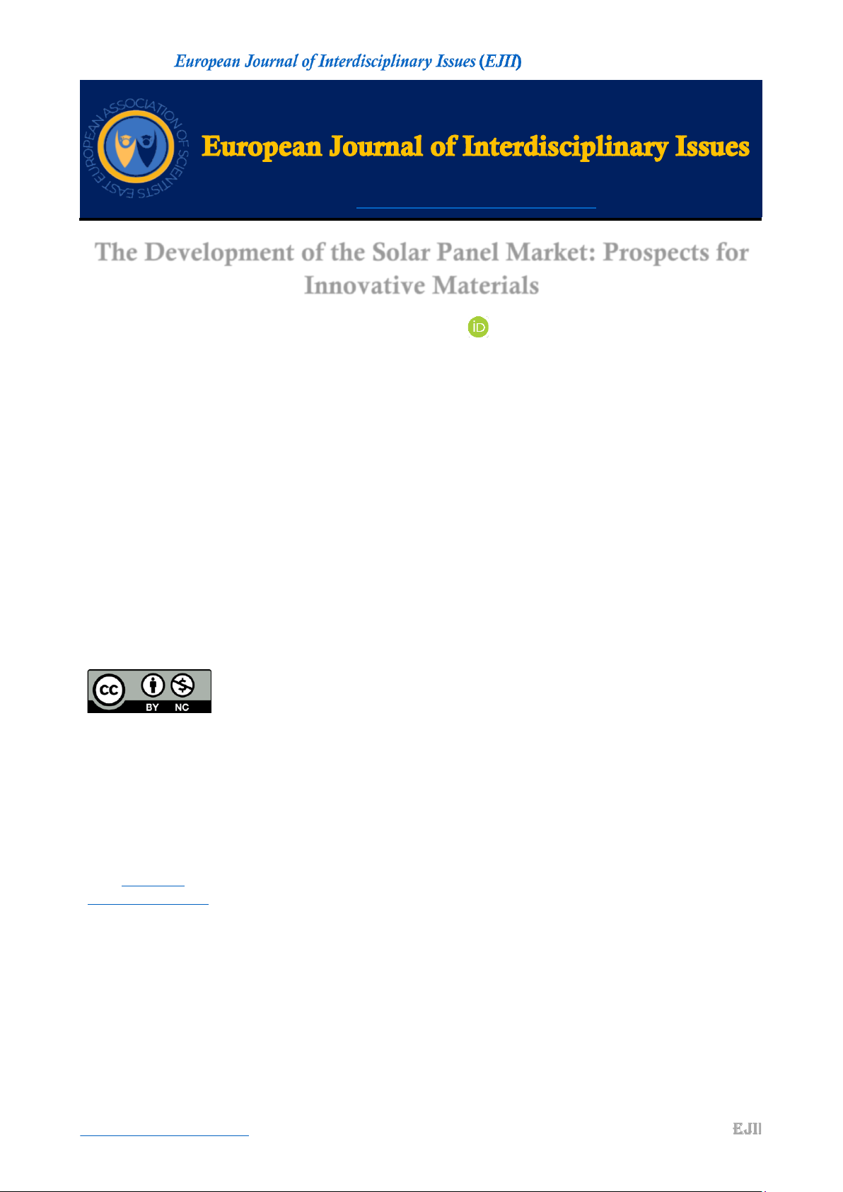 The Development of the Solar Panel Market: Prospects for Innovative Materials