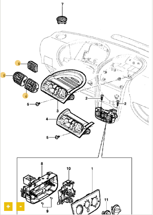 Difusor central e lateral de ar - GM - 24403711