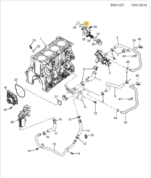 Junta do termostato do motor - GM - 12650486