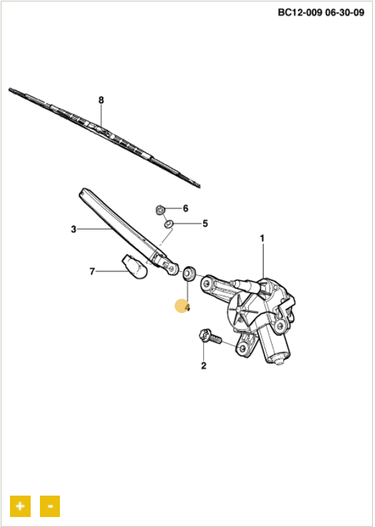 Isolador do motor do limpador vidro traseiro - GM - 90559606