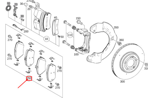 Pastilhas de freio - MERCEDES - A0004205303