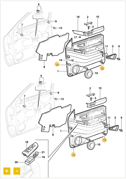 Retentor do painel da porta - GM - 15963179