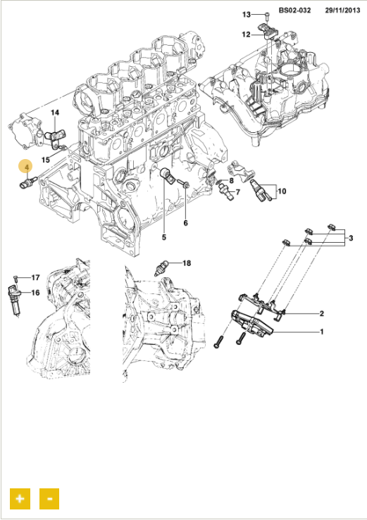 Sensor de temperatura do líquido de arrefecimento do motor - GM - 90410792
