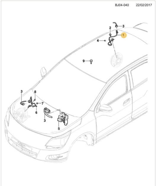 Sensor de rotação da roda traseira esquerda - GM - 94544450