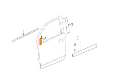 Estrutura do vidro da porta dianteira direita - GM - 95144599