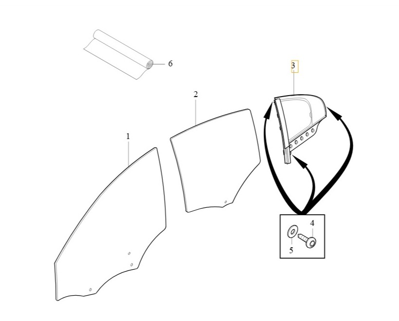 Vidro fixo da porta traseira - VOLVO - 31385448