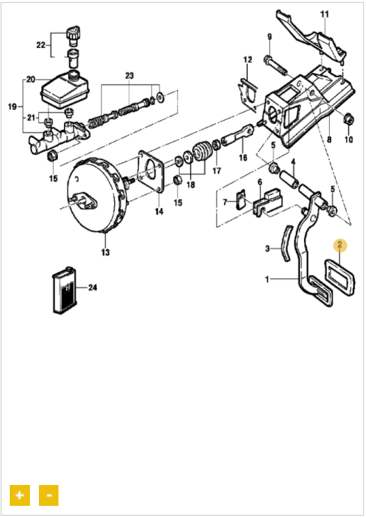 Almofada do pedal do freio - GM - 93229666