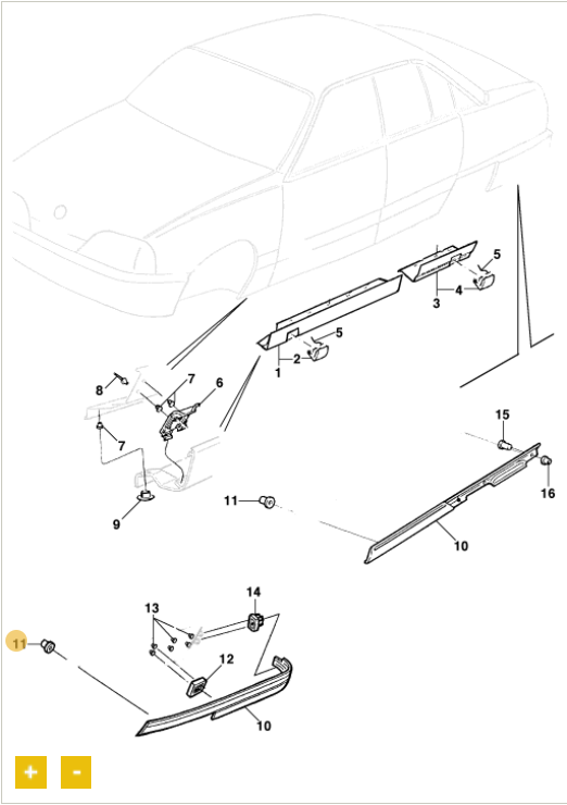 Porca da moldura lateral - GM - 90377951