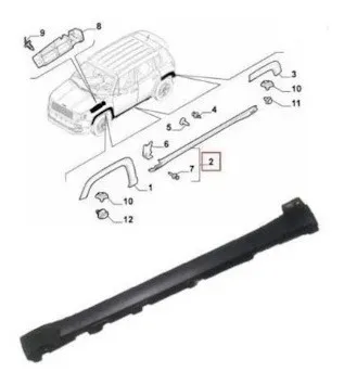 Moldura do spoiler lateral - JEEP - 7092468