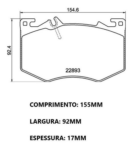 Pastilha de freio dianteiro - MERCEDES - A0004207405