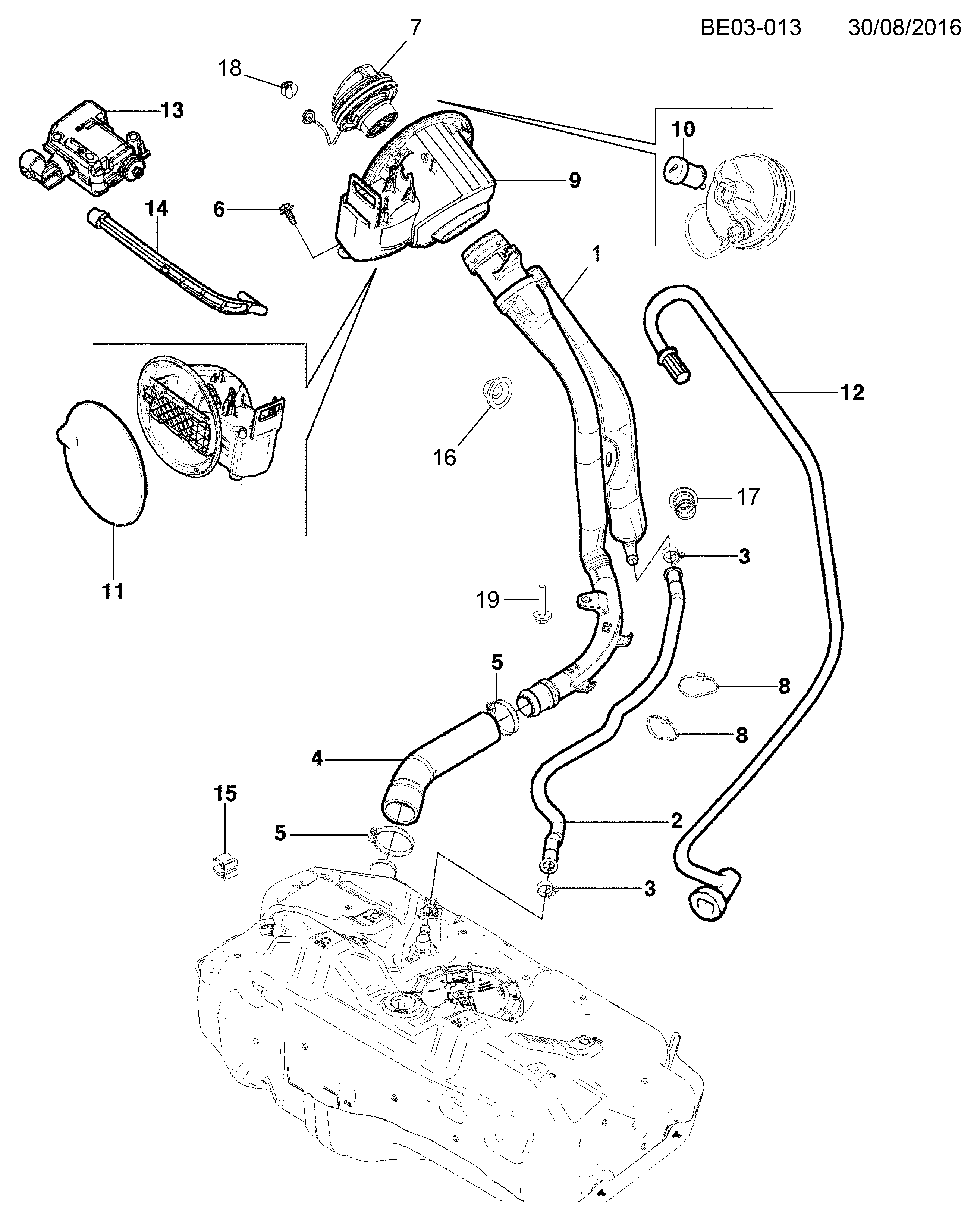 Motor trava portinhola de combustível - GM - 13501151