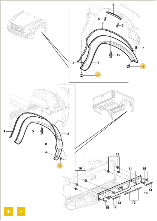 Parafuso da moldura da tampa traseira - GM - 93299895