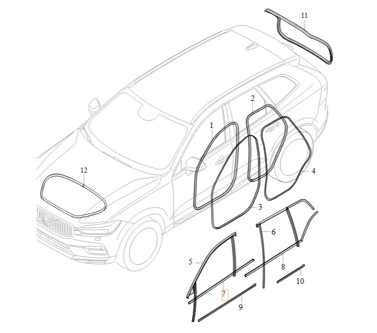 Moldura de acabamento da porta dianteira - VOLVO - 32229819