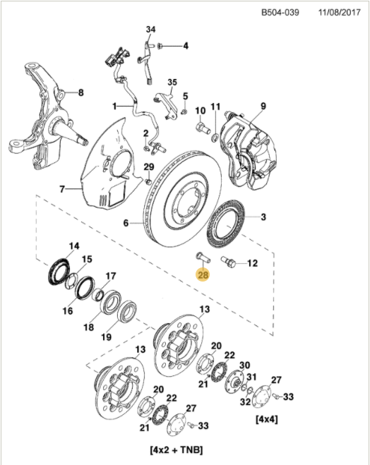 Parafuso da roda dianteira - GM - 97944564