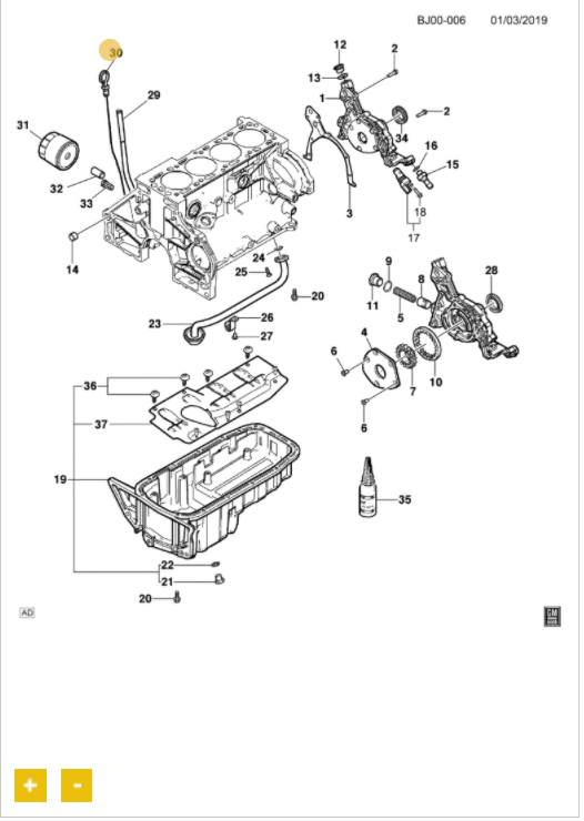 Indicador de nível do óleo do motor - GM - 24580486