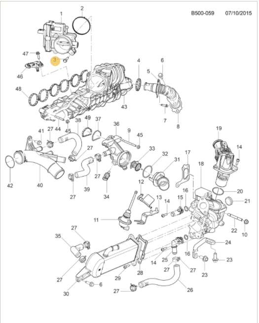 Termostato do motor (com saída de água) - GM - 24588515