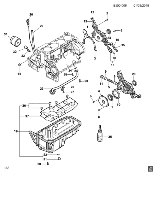 Sensor de rotação do virabrequim - GM - 12588992
