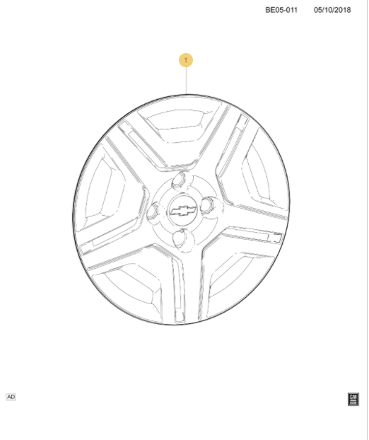 Calota da roda - GM - 52042563