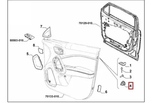 Grampos de fixação do forro da porta - JEEP - 51987227
