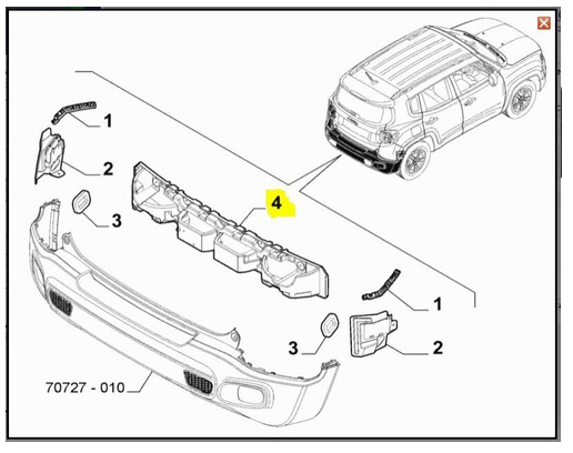 Absorvedor de impacto - JEEP - 51973655
