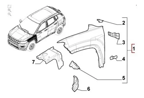 Paralama dianteiro esquerdo - JEEP - 53475691